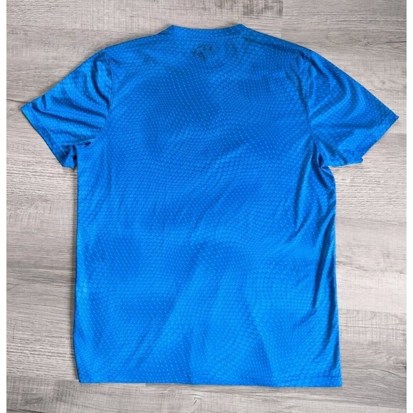 Under Armour Heat Gear T Shirt UA Velocity Print Blue UPF 30 Mens Sz L Geometric - Picture 3 of 4
